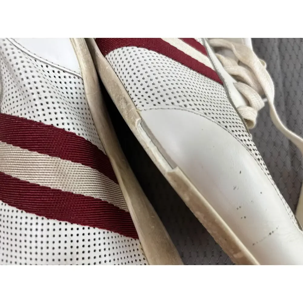 Bally Shoes Mens Size 12 White Leather Harlam Stripe Casual Sneakers Italy